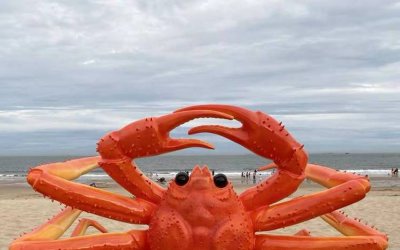 海边饭店大型玻璃钢螃蟹雕塑摆件