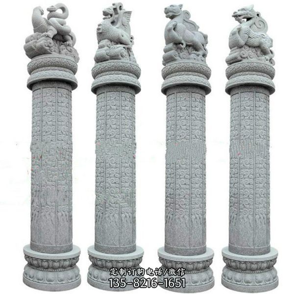 大理石石雕园林广场文化柱雕塑