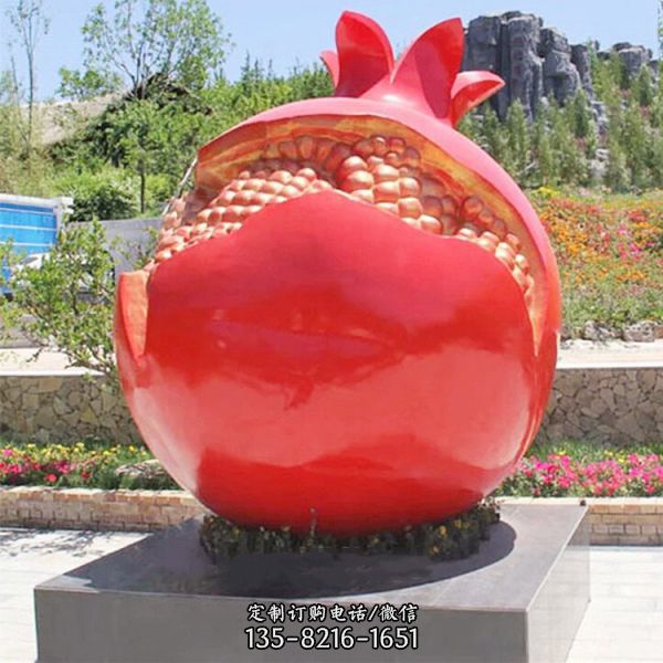 玻璃钢石榴雕塑造型 户外仿真水果雕塑 农业摆件