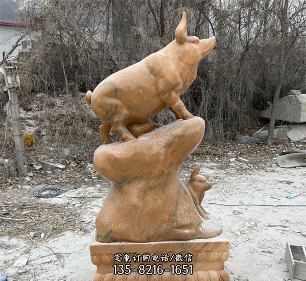 晚霞红大型十二生肖动物石雕学校广场摆件（4）