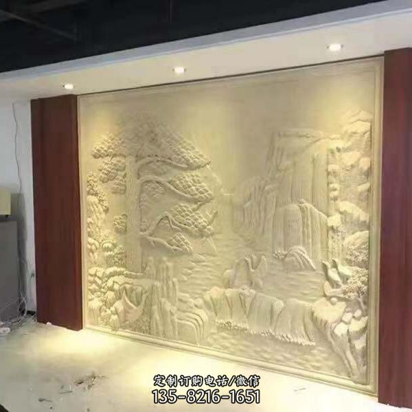 酒店室内装饰玻璃钢仿砂岩浮雕立体壁画（3）