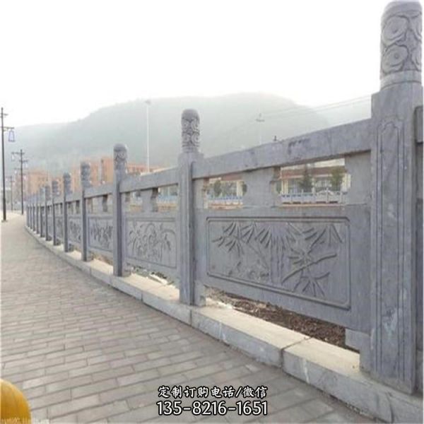 景区寺庙湖边装饰青石雕刻防护栏板（3）