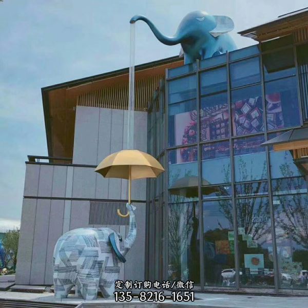 商场大型虎创意景观玻璃钢大象摆件