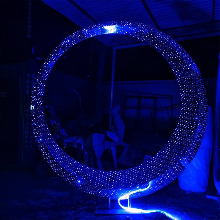 璀璨发光圆环·不锈钢园林雕塑 图片