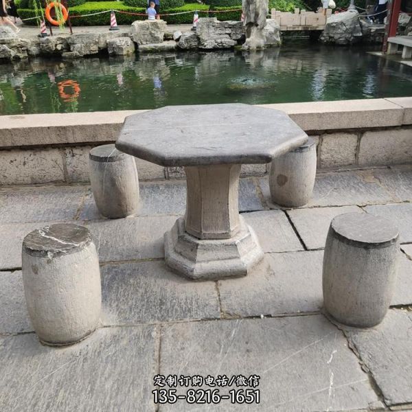 公园景区摆放青石花岗岩雕刻石桌石凳（2）
