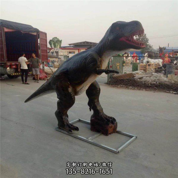 玻璃钢恐龙巨兽是一种仿真动物恐龙雕塑户外商场摆件，…
