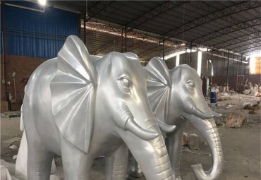 不锈钢户外抽象大象雕塑