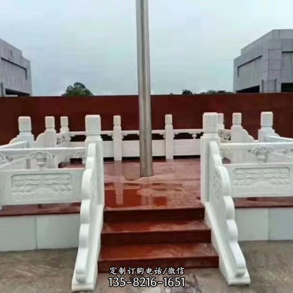 旗台石栏板石栏杆生产  石雕青石石栏杆雕塑（1）