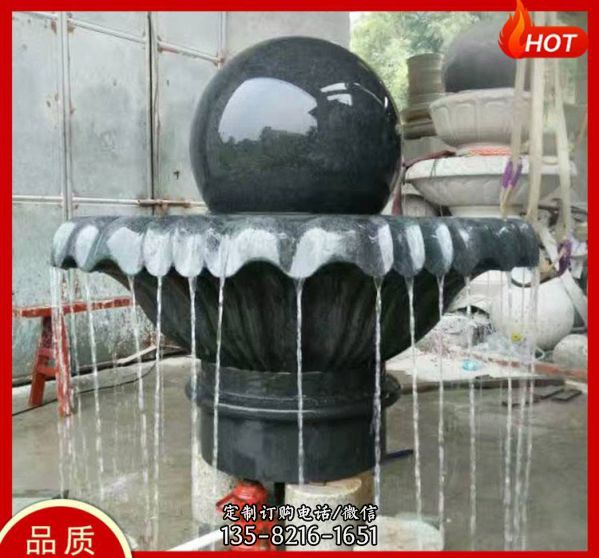 庭院室外摆放大理石双层风水球喷泉摆件（2）