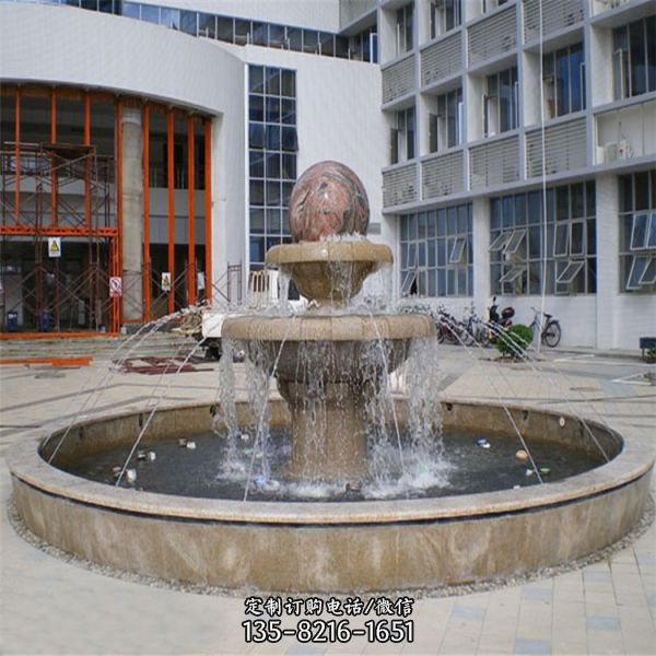 欧式汉白玉石雕喷泉 广场小型喷水池摆件（2）