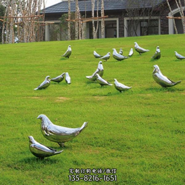 不锈钢鸽子雕塑 抽象和平鸽 广场园林动物雕塑（2）