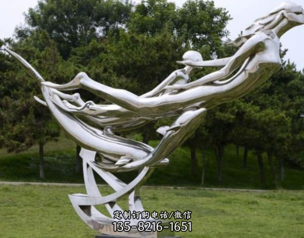 城市校园标志不锈钢抽象景观雕塑（5）