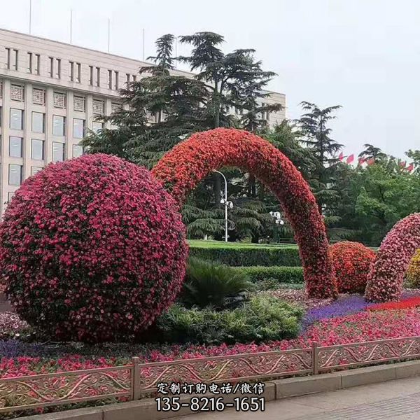 景观植物雕塑 落地景观花球 景观装饰花柱花球雕塑（3）