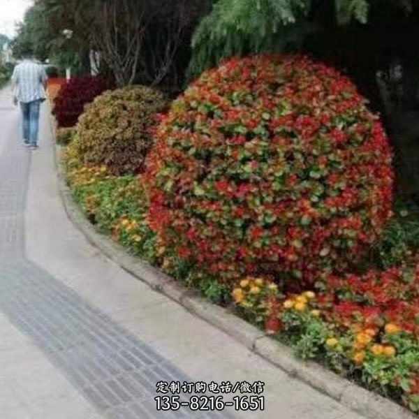 景观植物雕塑 落地景观花球 景观装饰花柱花球雕塑（2）