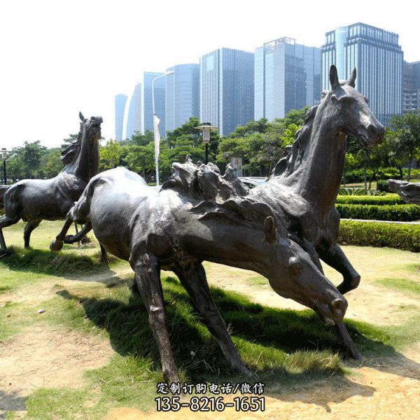 铜马 大型铜马铸造厂 青铜马踏飞燕 户外园林大型景观雕塑（4）