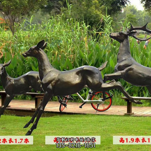 公园动物工艺户外景区不锈钢鹿雕塑（2）