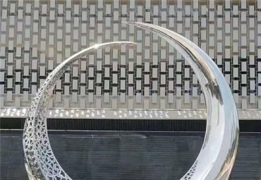 烁烁星河 一件室外镂空圆环不锈钢雕塑