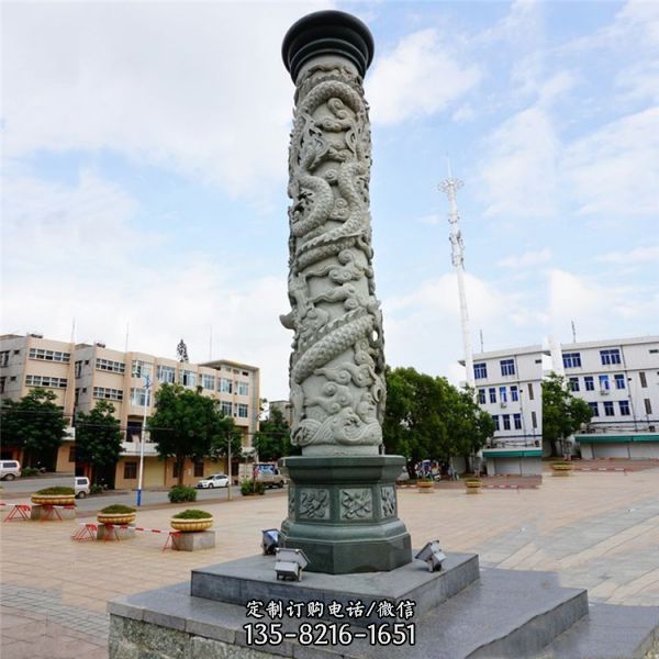 寺庙广场专用石雕龙柱 文化柱 盘龙柱雕刻雕塑（2）