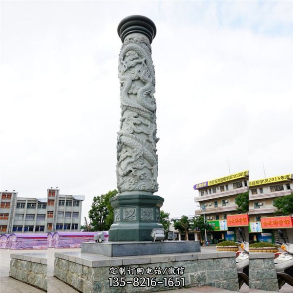 寺庙广场专用石雕龙柱 文化柱 盘龙柱雕刻雕塑（8）