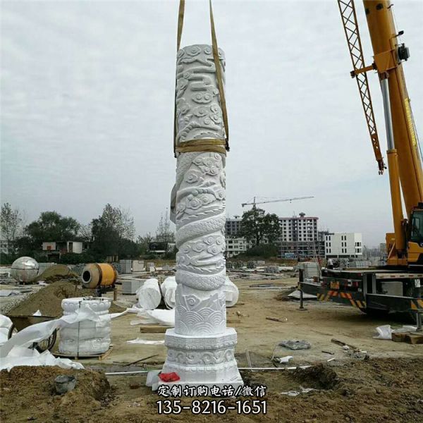 寺庙广场专用石雕龙柱 文化柱 盘龙柱雕刻雕塑（7）