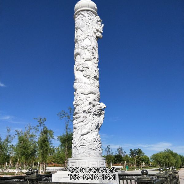 寺庙广场专用石雕龙柱 文化柱 盘龙柱雕刻雕塑（5）