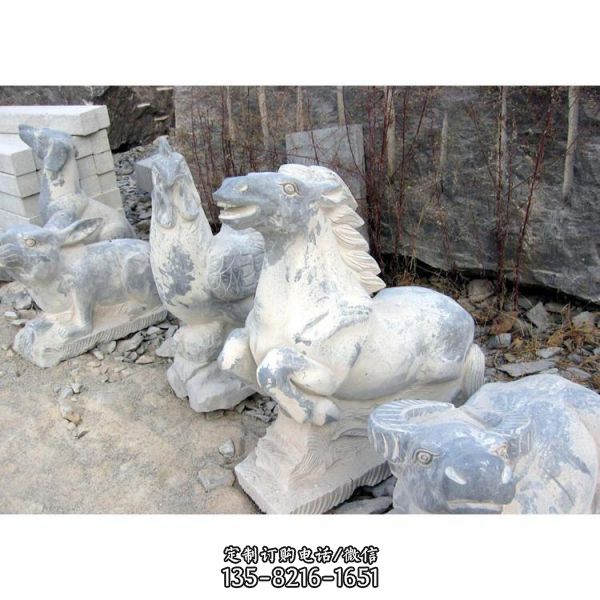景区园林摆放青石雕刻十二生肖动物雕塑（3）