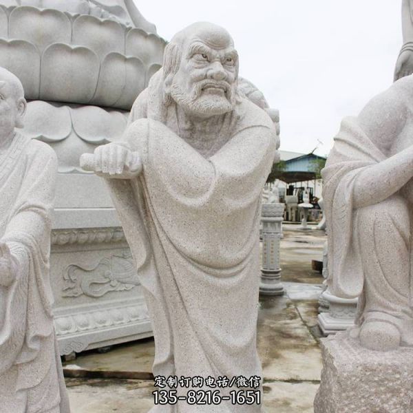 传统文化大理石石雕户外园林十八罗汉雕塑
