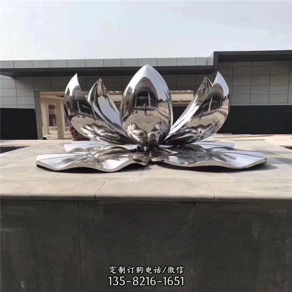  户外小区公园镂空莲花雕塑 白钢花朵荷花雕塑（3）