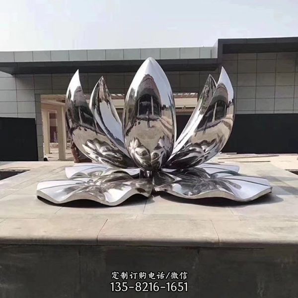  户外小区公园镂空莲花雕塑 白钢花朵荷花雕塑（2）