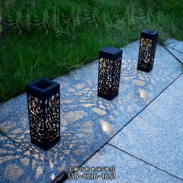 镂空户外庭院创意石雕石灯景观