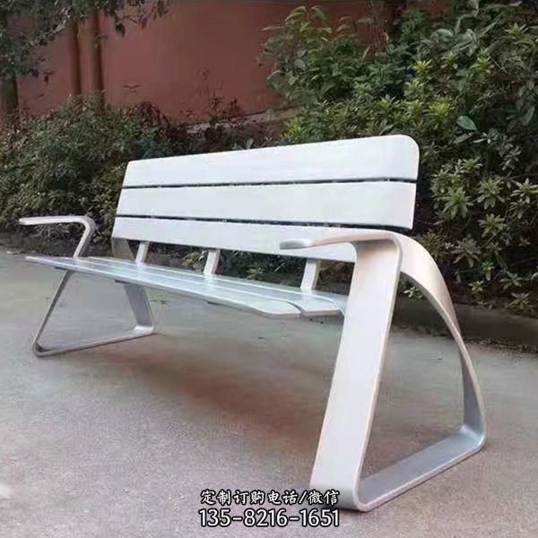 户外园林休息创意不锈钢长椅雕塑