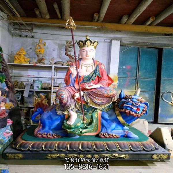 寺庙摆放玻璃钢彩绘地藏王菩萨佛像雕塑（1）