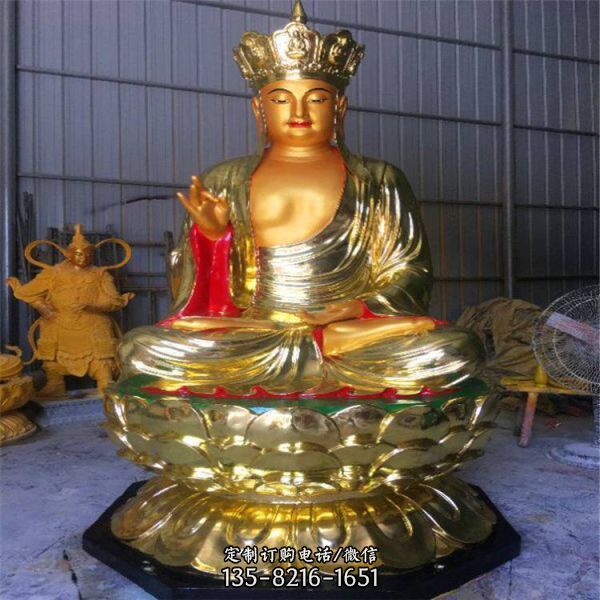 寺庙摆放玻璃钢彩绘地藏王菩萨佛像雕塑（3）