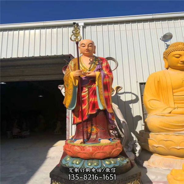 寺庙摆放玻璃钢彩绘地藏王菩萨佛像雕塑（5）
