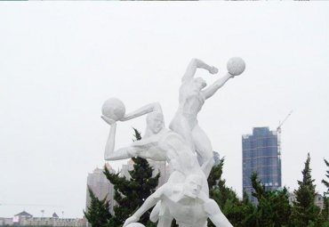 不锈钢抽象运动篮球雕塑