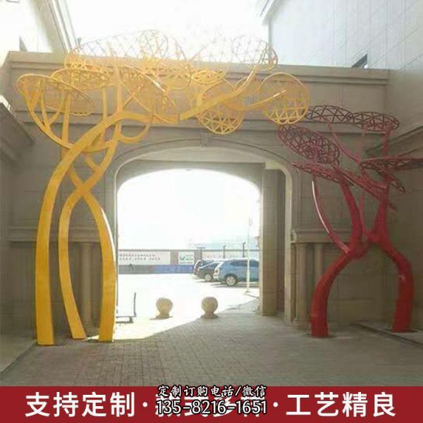 大型不锈钢镂空树雕塑园林景观城市广场摆件（3）