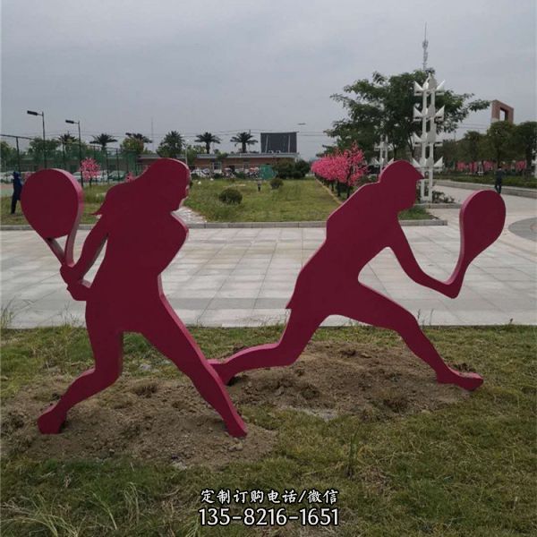 不锈钢运动题材打篮球人物校园广场景观抽象雕塑摆件（5）
