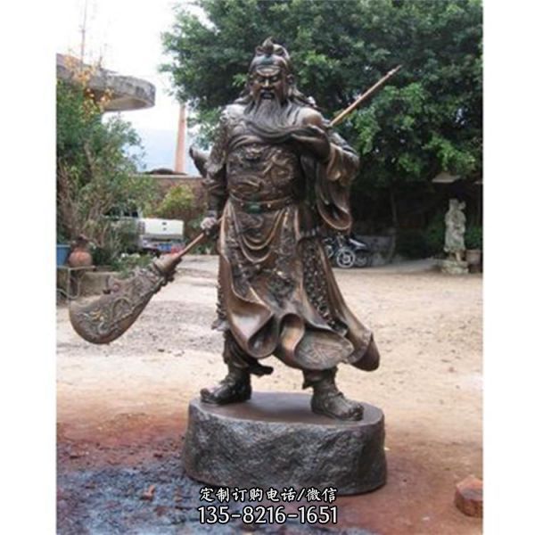 景区寺院摆放铸铜关公像雕塑（3）