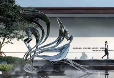 大型不锈钢水景创意抽象雕塑