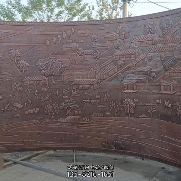 公园大型“清明上河图”锻铜浮雕墙