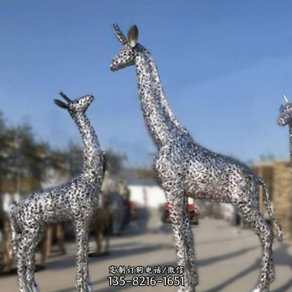公园景区不锈钢几何镂空大型户外动物雕塑（3）