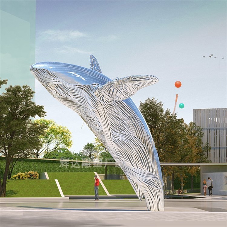 镜面仙鹤大型创意景观不锈钢校园雕塑图片