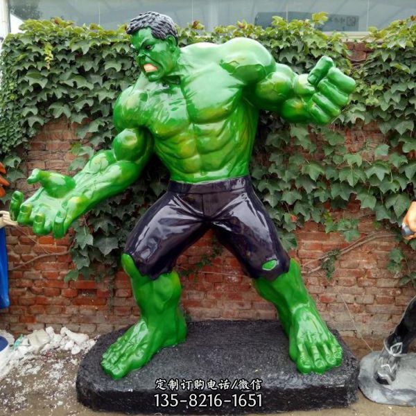 玻璃钢绿巨人雕塑 电影动漫人物漫威英雄雕塑 