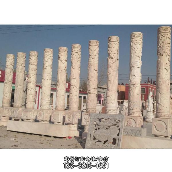 户外石雕浮雕广场大型龙柱雕塑（2）