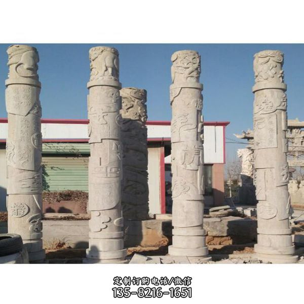 户外石雕浮雕广场大型龙柱雕塑（4）