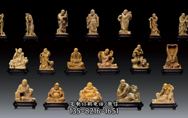 十八罗汉纯铜贴金彩绘佛像雕塑 寺院500罗汉铜雕塑（1）
