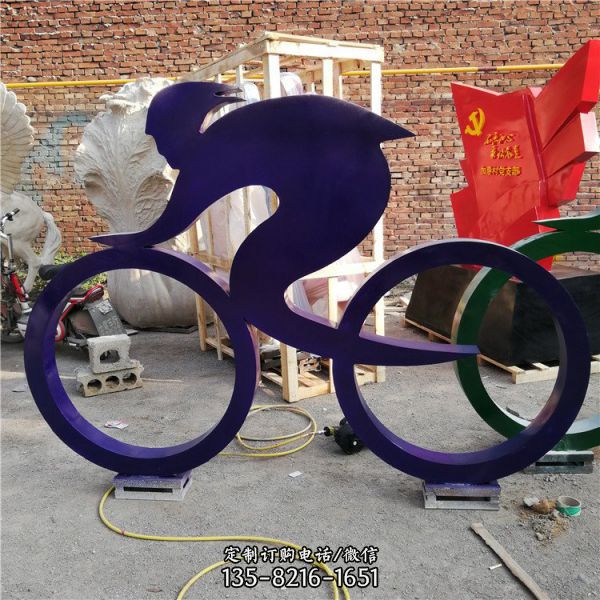 公园抽象体育运动骑自行车雕塑（3）