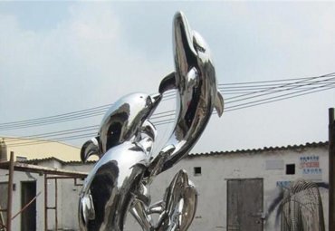 海豚梦想不锈钢雕塑