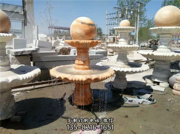 大理石风水转运球喷泉庭院流水景观摆件（7）