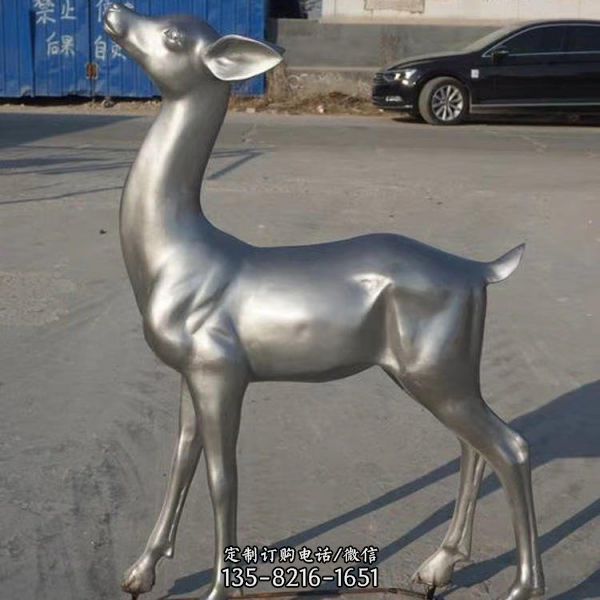 不锈钢铁艺镂空鹿模型户外广场装饰摆件 （1）